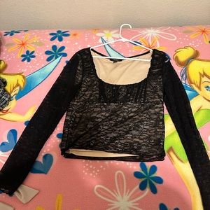 Forever 21 black lace long sleeve